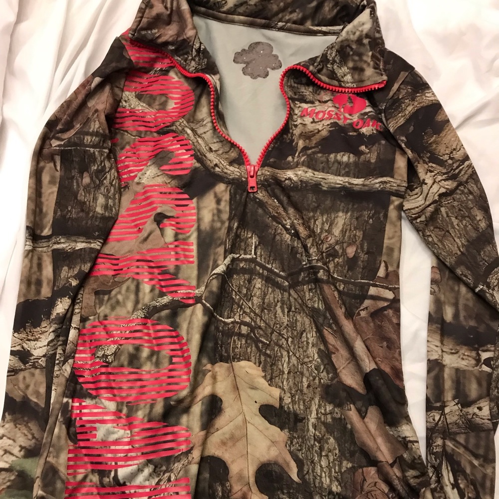 Pink and camo girls sweatshirt